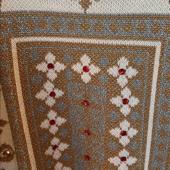 Alexa Grace Vintage Metallic Jeweled Sweater - Picture 2 of 8